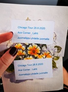 Osaston taloudenhoitaja Wikmanin Pena oli askarrellut meille näitä juomalippuja