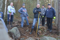 Talkooväkeä syksyllä 2014 Nuotiorannassa
vas. M.Rinkinen, T.Lilja, J.Tuominen, S.Meszynski, O.Puodinketo